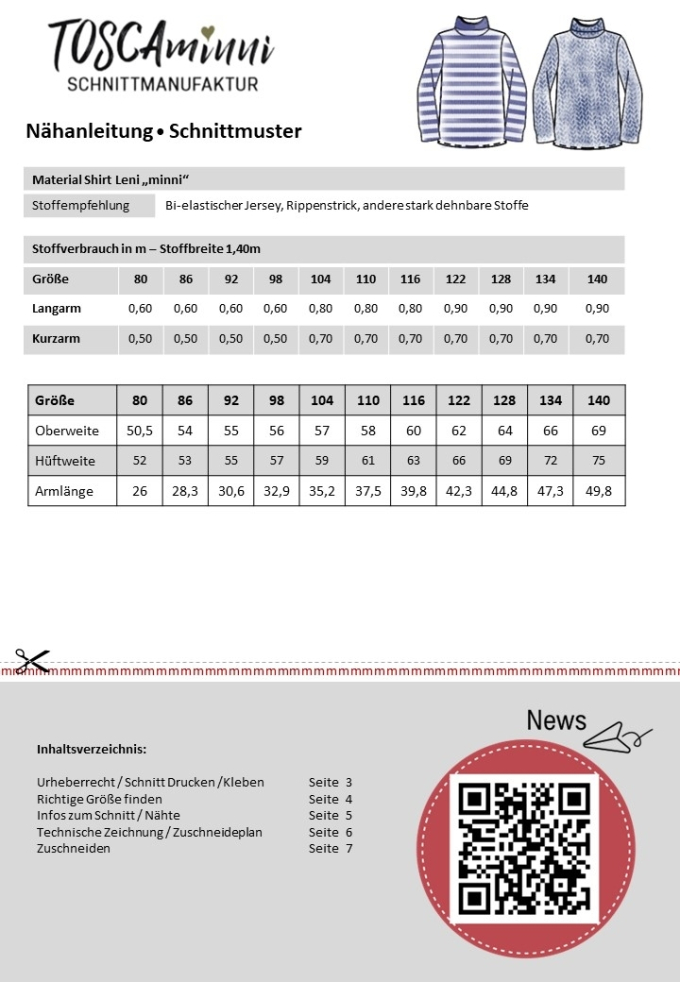 E-Book TOSCAminni Schnittmanufaktur Rollkragenpullover Leni Mini
