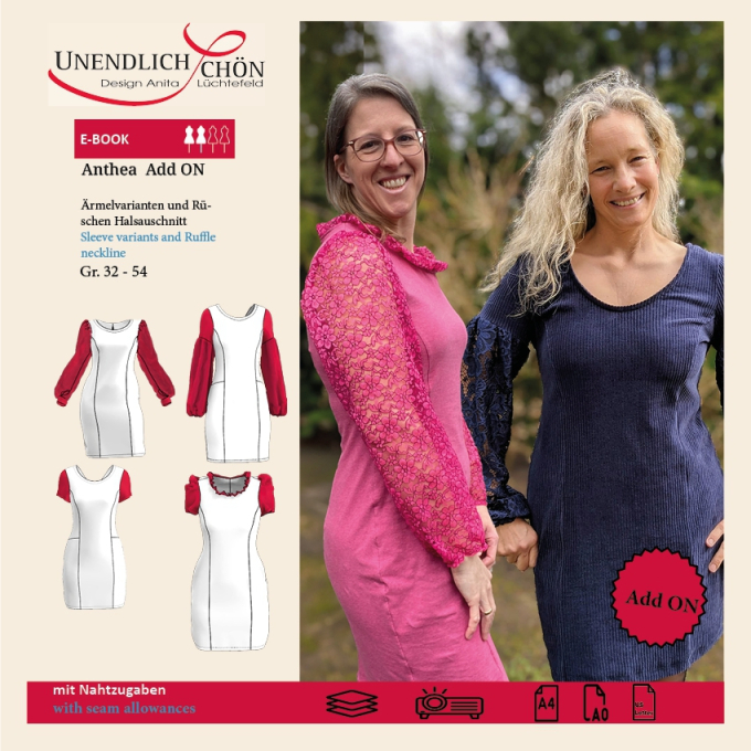Patron Supplément pour robe fourreau femme pdf Anthea Unendlich Schön, en allemand