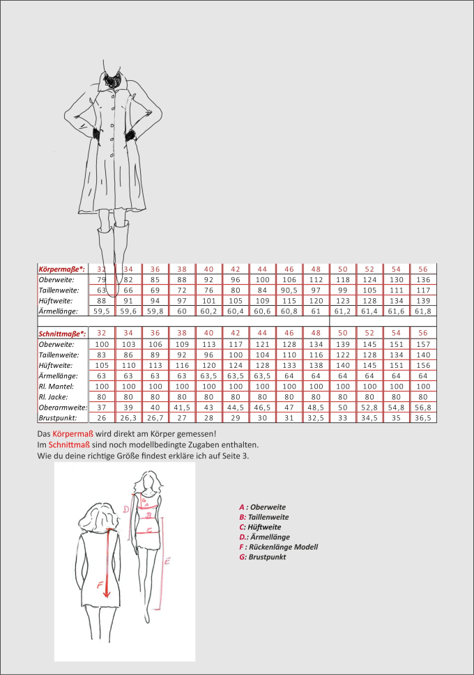 Patron manteau femme pdf Ivey Unendlich Schön, en allemand