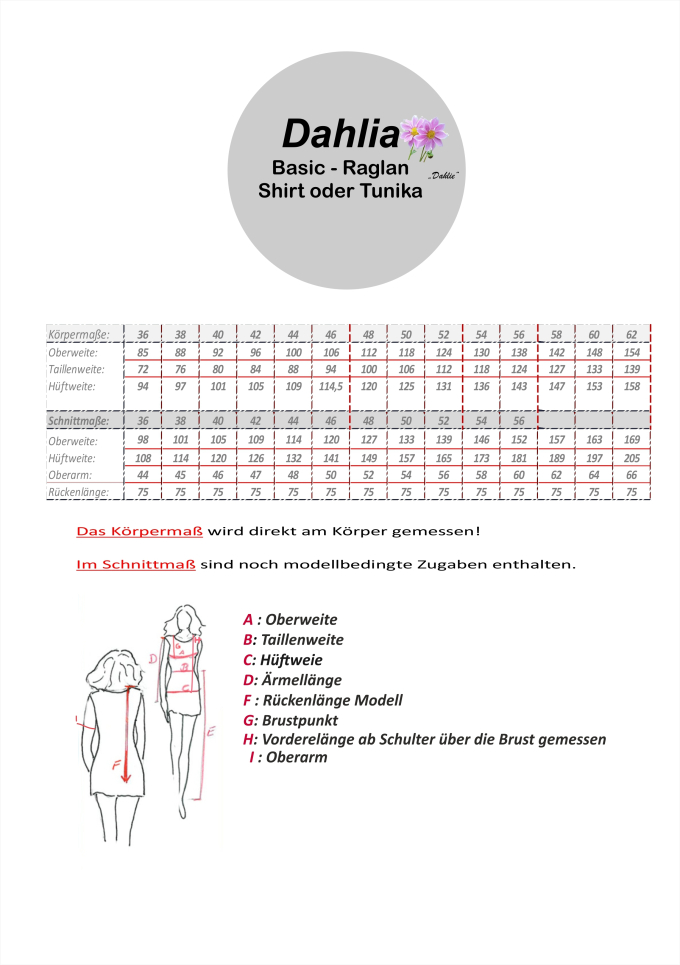 E-book Unendlich Schön - Raglanshirt Dahlia, Duits