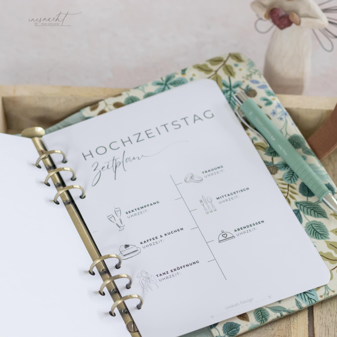 Ebook patron planificateur de mariage Unikati, en allemand