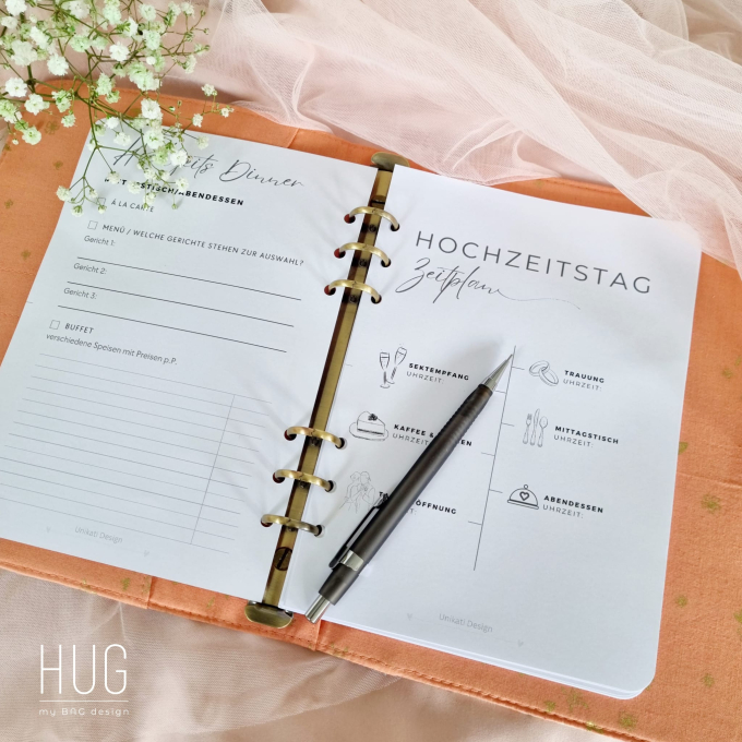 Ebook patron planificateur de mariage Unikati, en allemand