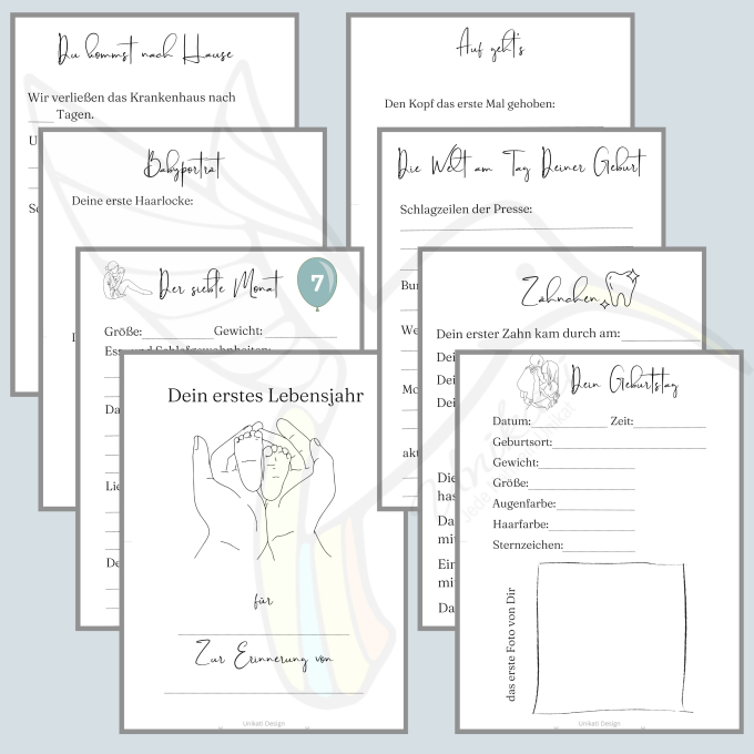Ebook patron Agenda de liaison de bébé Unikati, en allemand