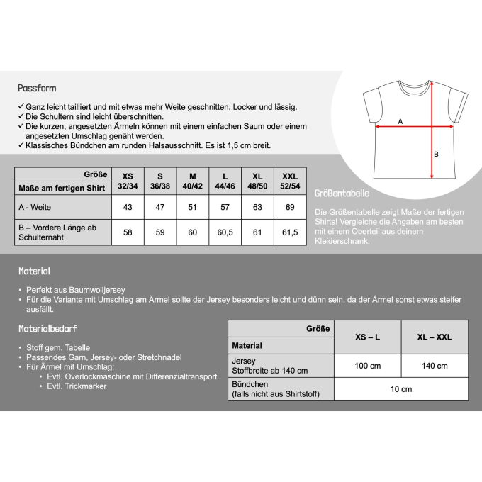 E-book Windschnittich Damenshirt Jara, Duits