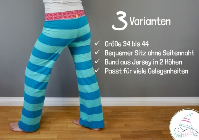 E-Book Windschnittich Freizeithose - Yogahose, en allemand