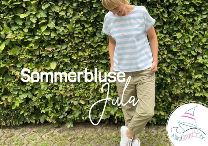 Ebook patron blouse d’été femme Jula Windschnittich, en allemand