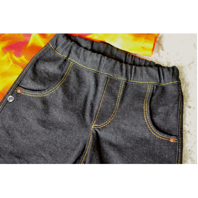 Tissu jean denim stretch, noir