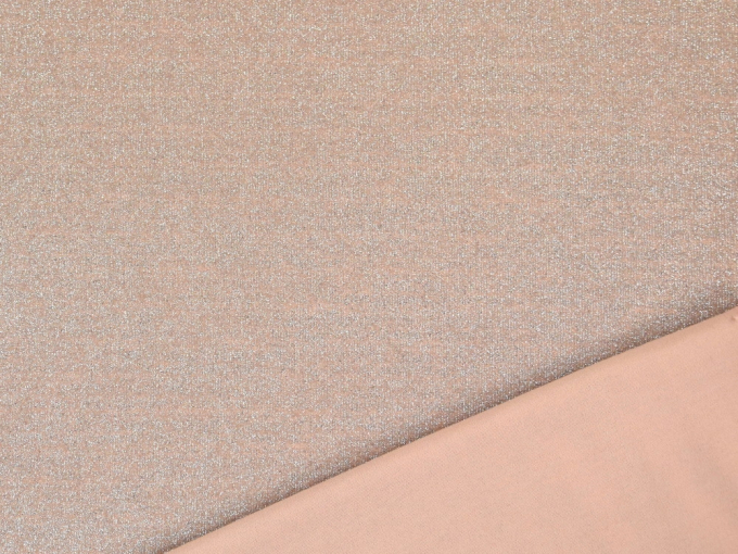 Elastische jersey glitter, oudroze