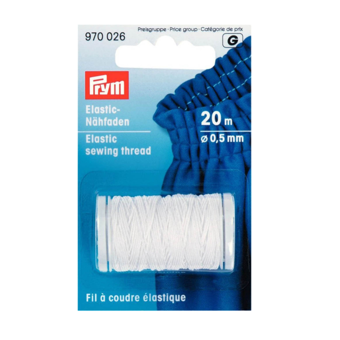 Fil à coudre élastique 0,5 mm blanc