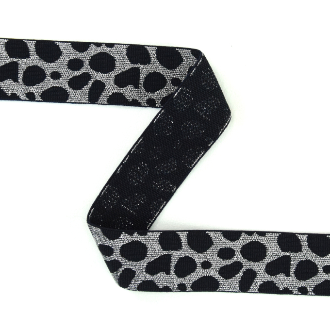 Elastische band luipaard, zilver