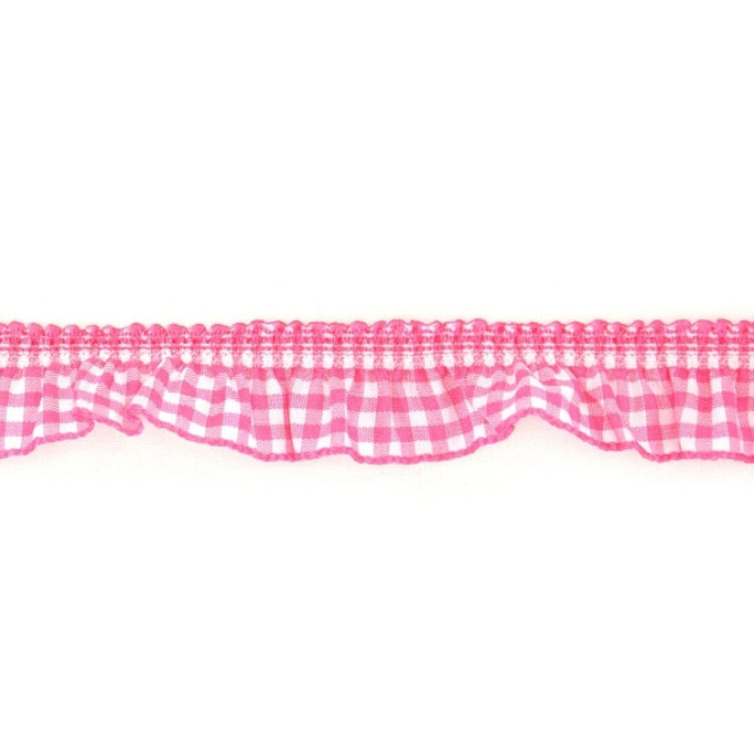 Elastic vichytartan ruche, fuchsia