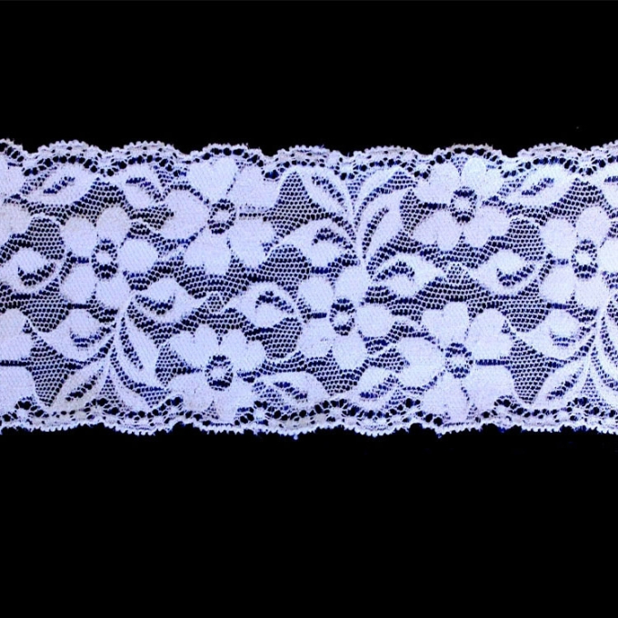Dentelle élastique 60 mm, blanc