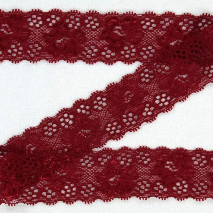 Dentelle élastique, bordeaux