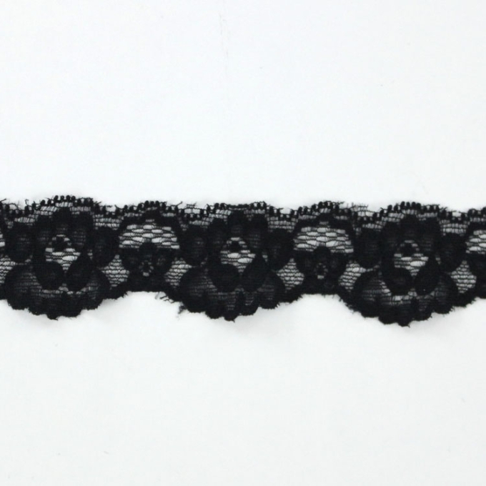 Dentelle élastique,  noir 32 mm