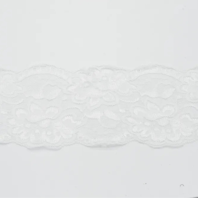 Ruban dentelle élastique 10cm, blanc
