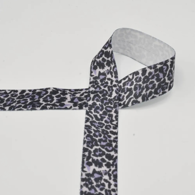 Biais couture élastique Léopard Animal Print, lilas
