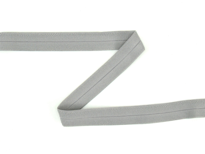 Biais couture élastique 2cm, côtelé, gris moyen