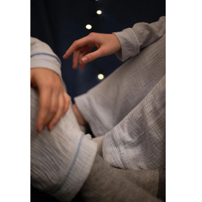 Elastisch Piping ribbon,, licht blauw