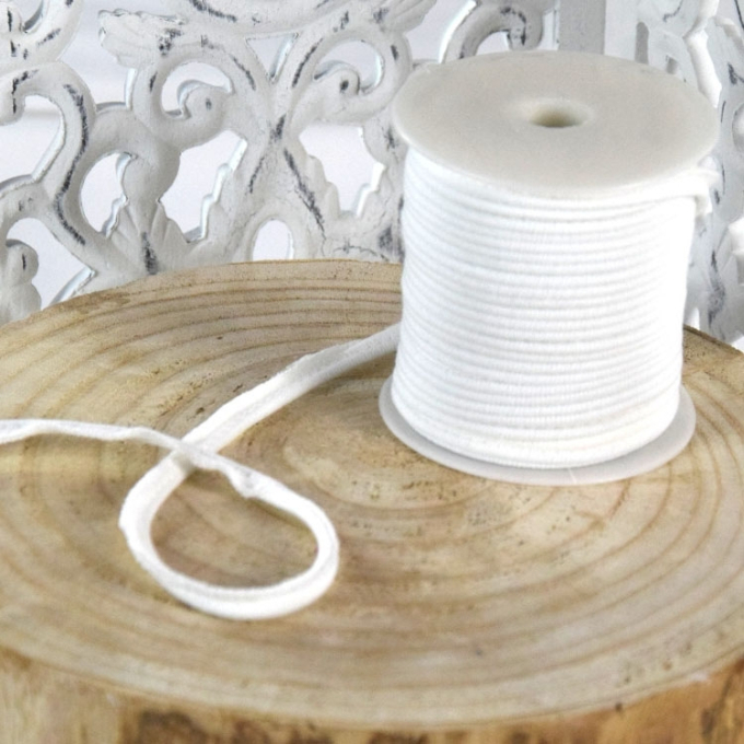 Elastisches Paspelband, wollweiss