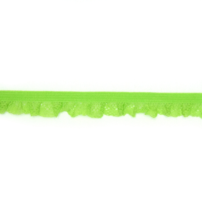 Ruban élastique ruché, vert pomme