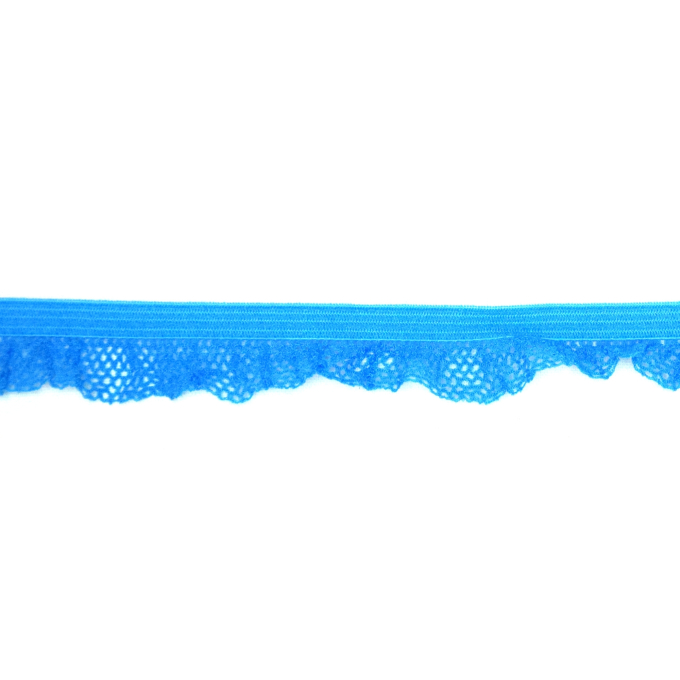 Ruban élastique ruché, turquoise