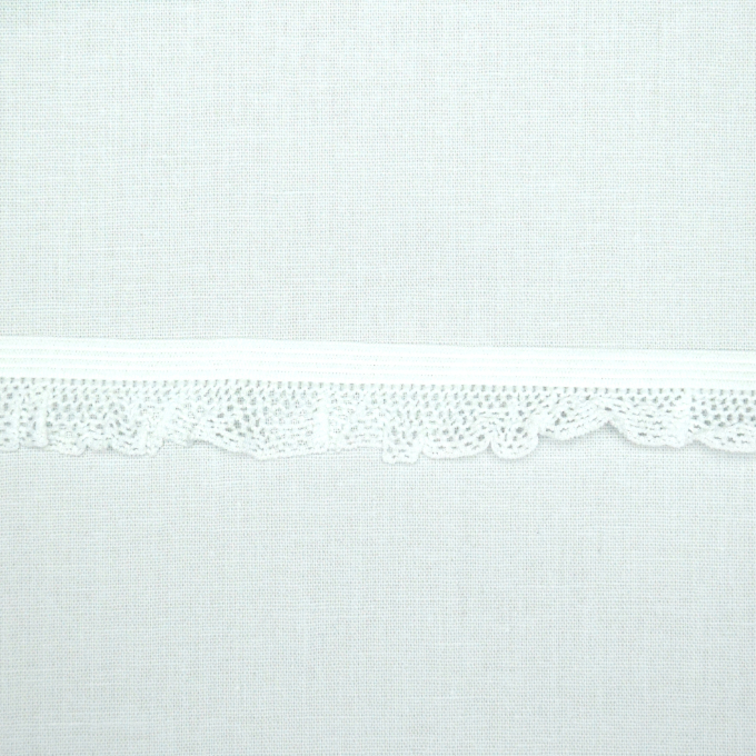 Ruban élastique ruché, blanc