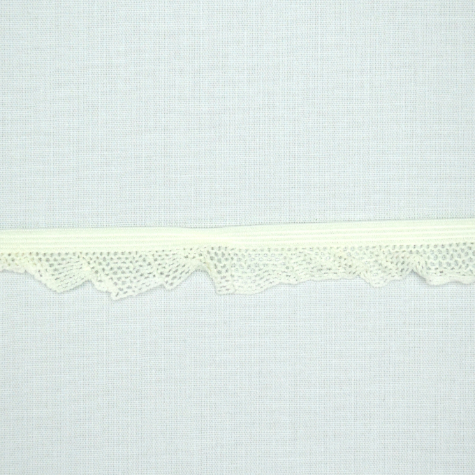 Ruban élastique ruché, blanc laine