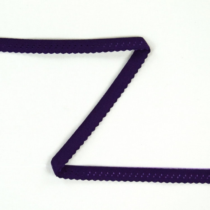 Elastisches Spitzen-Einfassband mit Stickerei, violett 12 mm