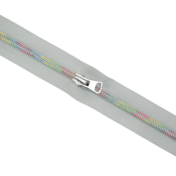 Ritssluiting op rol lichtgrijs, veelkleurig