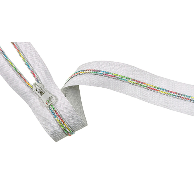 Ritssluiting op rol lichtgrijs, veelkleurig