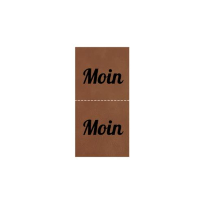 Étiquette pliable en similicuir Moin