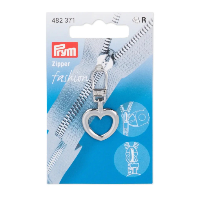 Fashion-Zipper Herz, silber