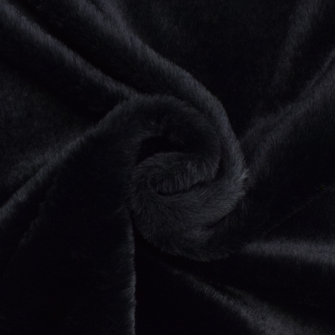 Tissu fausse fourrure Lina, noir
