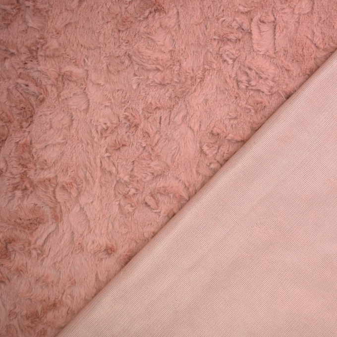 Tissu fausse fourrure Wave, vieux rose