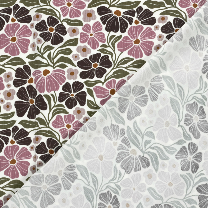 Fine Corduroy Flower Garden, off white