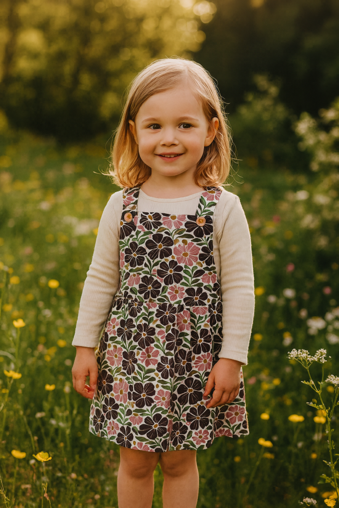 Fine Corduroy Flower Garden, off white