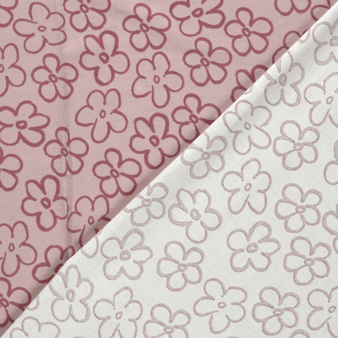 Fine Corduroy Flower Lines, pink