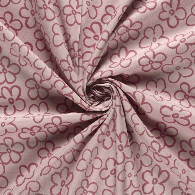Fine Corduroy Flower Lines, pink