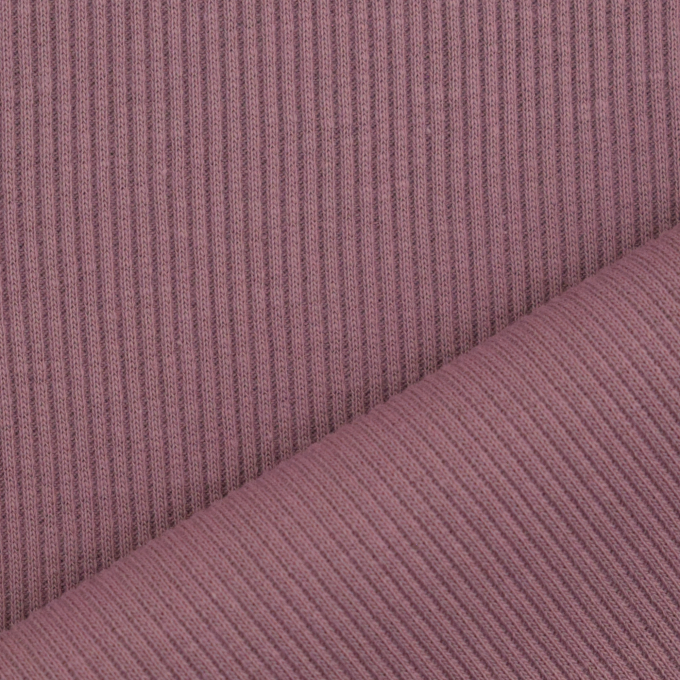 Tissu jersey coton côtelé milleraies, lilas pâle