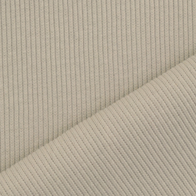 Tissu jersey coton côtelé milleraies, gris clair