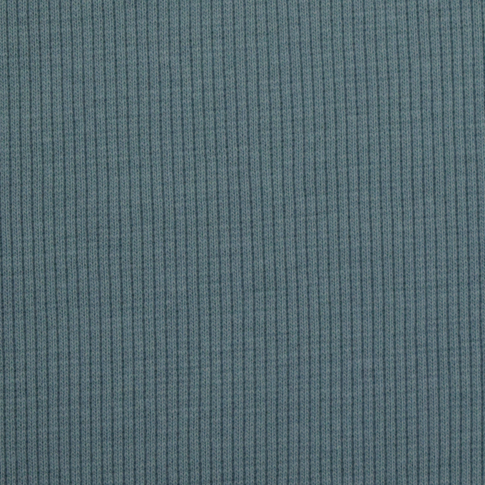 Tissu jersey coton côtelé milleraies, bleu denim