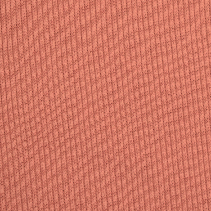Tissu jersey coton côtelé milleraies, pêche