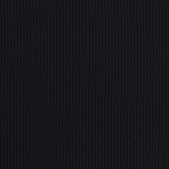 Tissu jersey coton côtelé milleraies, noir