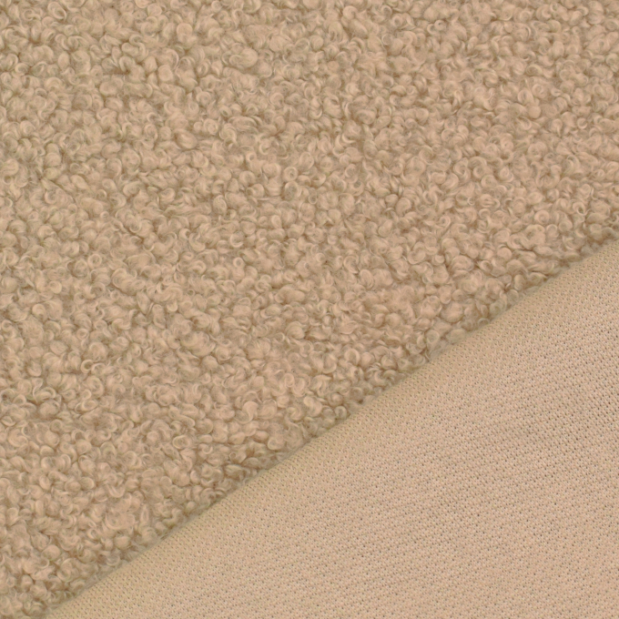 Fijngebreide bouclé effen, beige