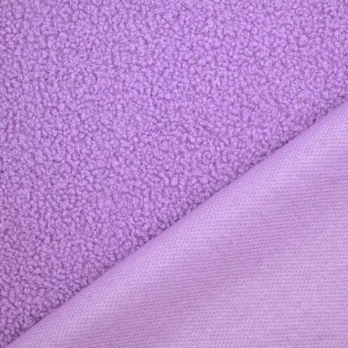 Tissu bouclette fin uni, lilas