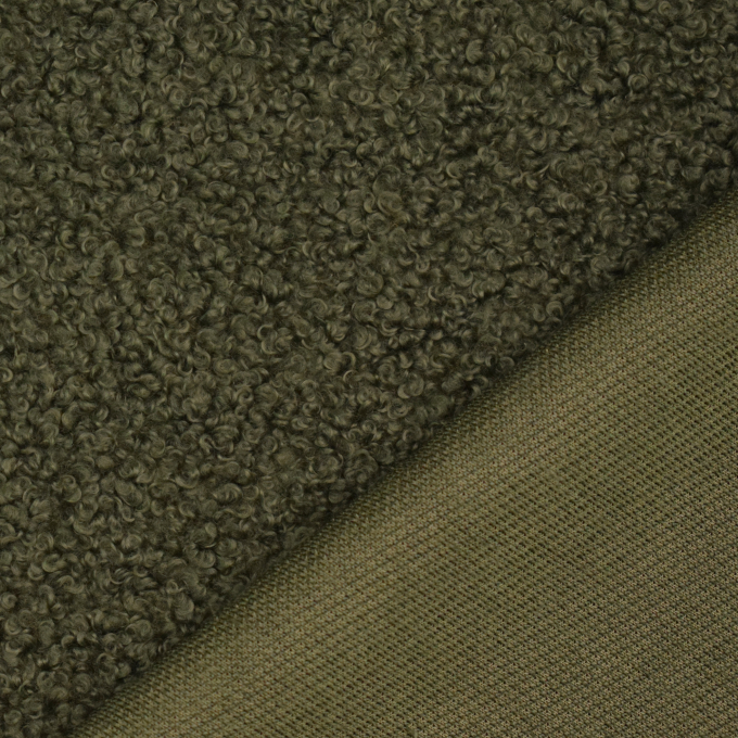 Feinstrick Bouclé uni, oliv