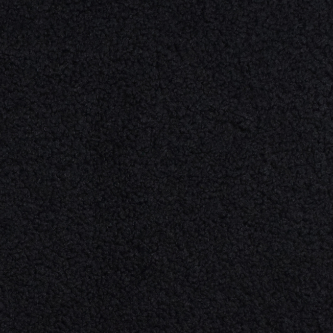 Tissu bouclette fin uni, noir