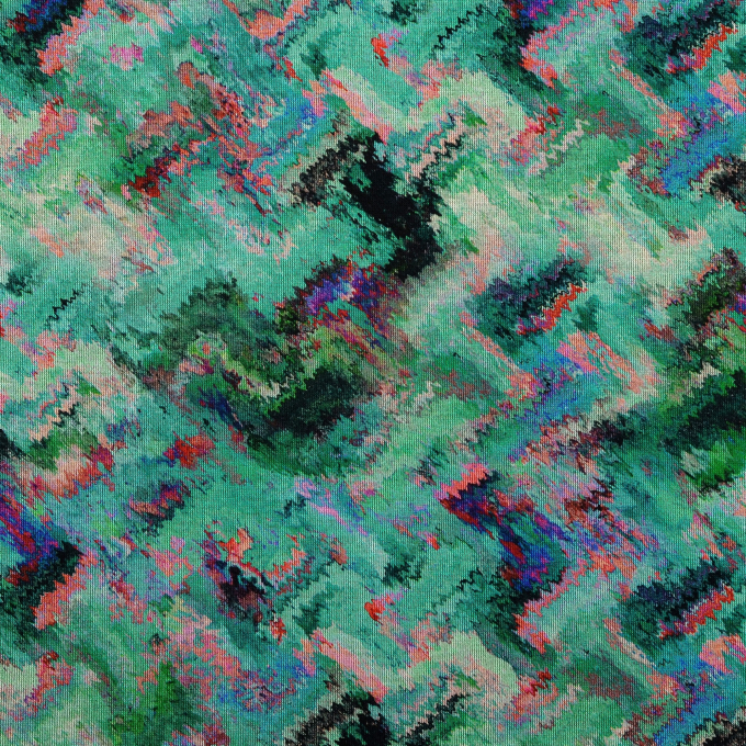 Fijngebreide jersey Abstract Art, aqua