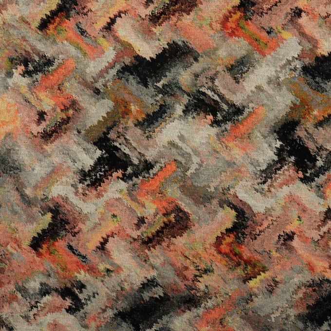 Tissu jersey maille tricot fin Abstract Art, gris