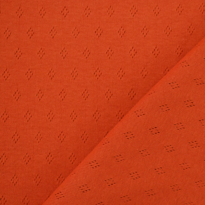 Fijngebreide jersey Ajour, donkeroranje